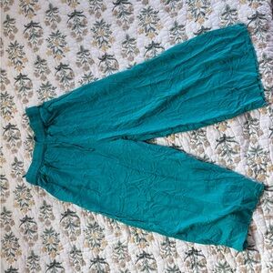 Teal Wide-Leg Flowy Pants